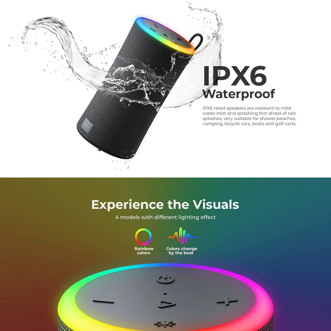 Parlante Bluetooth Havit SK833 RGB 20W Waterproof IPX7