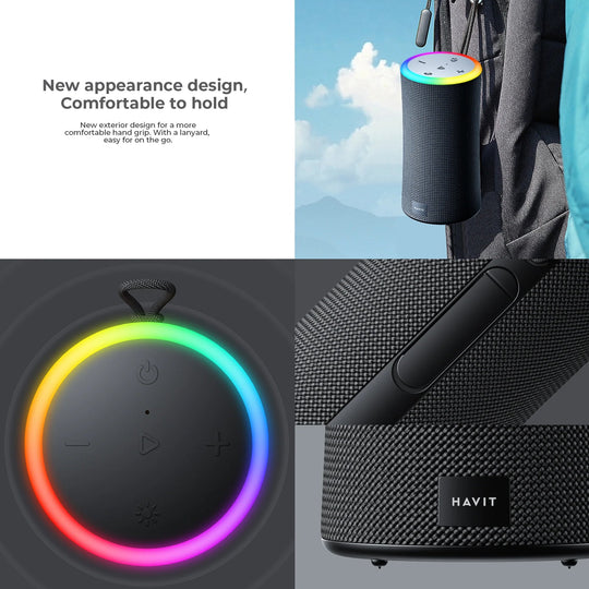 Parlante Bluetooth Havit SK833 RGB 20W Waterproof IPX7