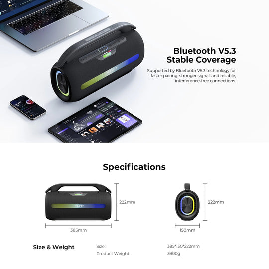 Parlante Bluetooth Havit SK920BT 60W RGB TWS Portátil