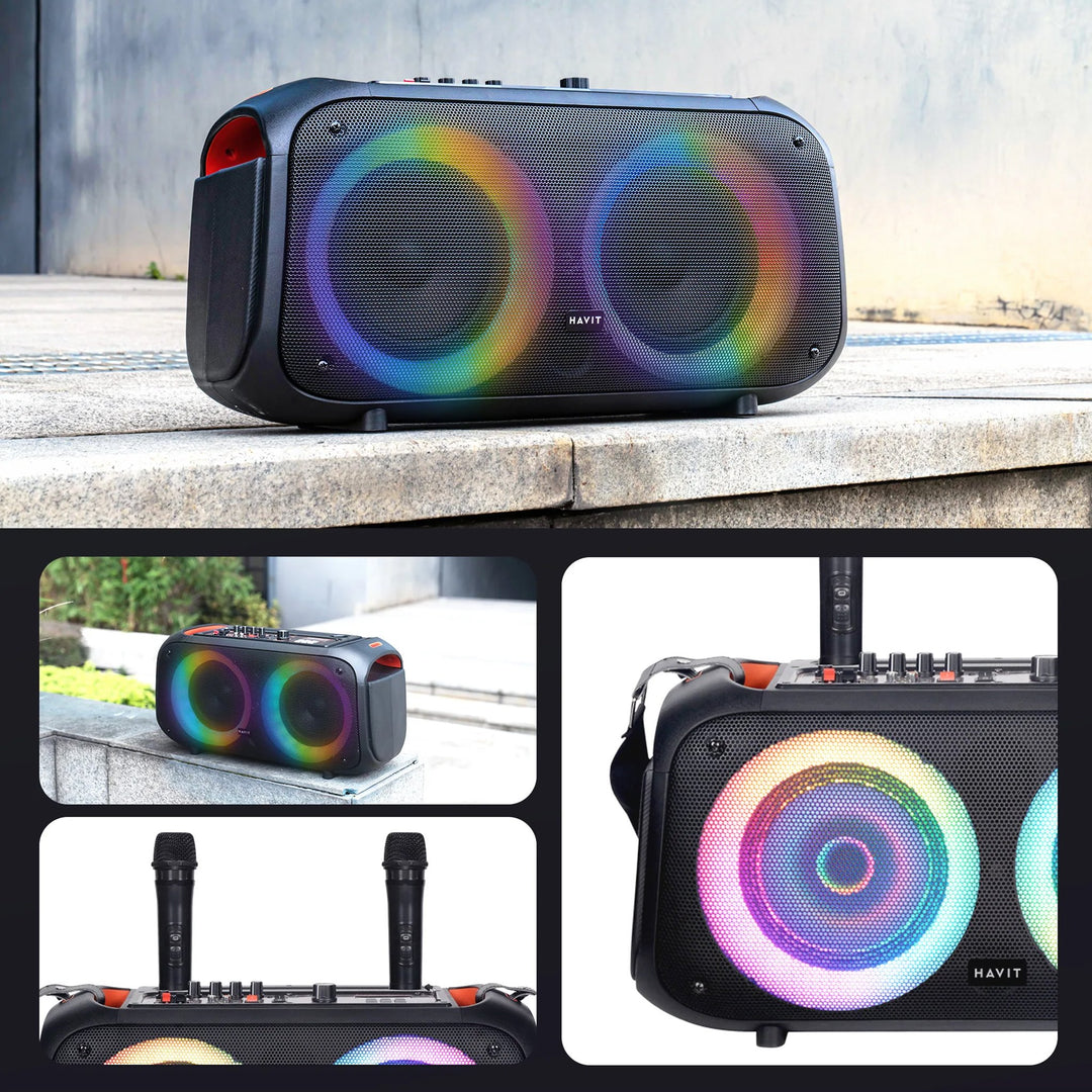 Parlante Trolley Havit Bluetooth 40W con Micrófonos y Control
