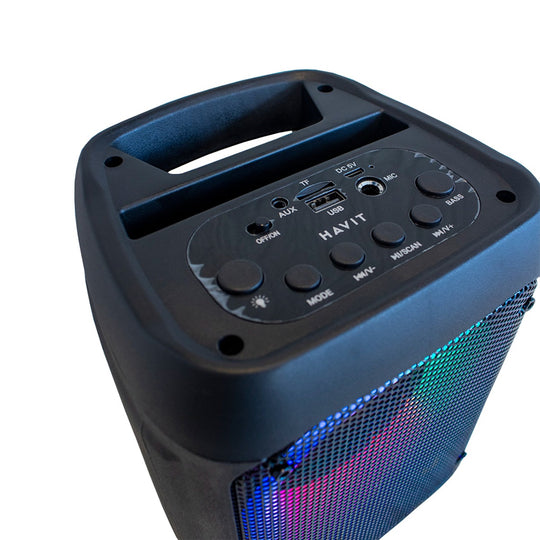 Parlante Trolley Havit Bluetooth RGB Portátil con Micrófono 8W