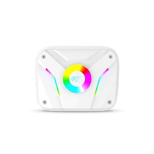 Auricular Havit inalámbrico Bluetooth 5.0 con control táctil y RGB, blanco