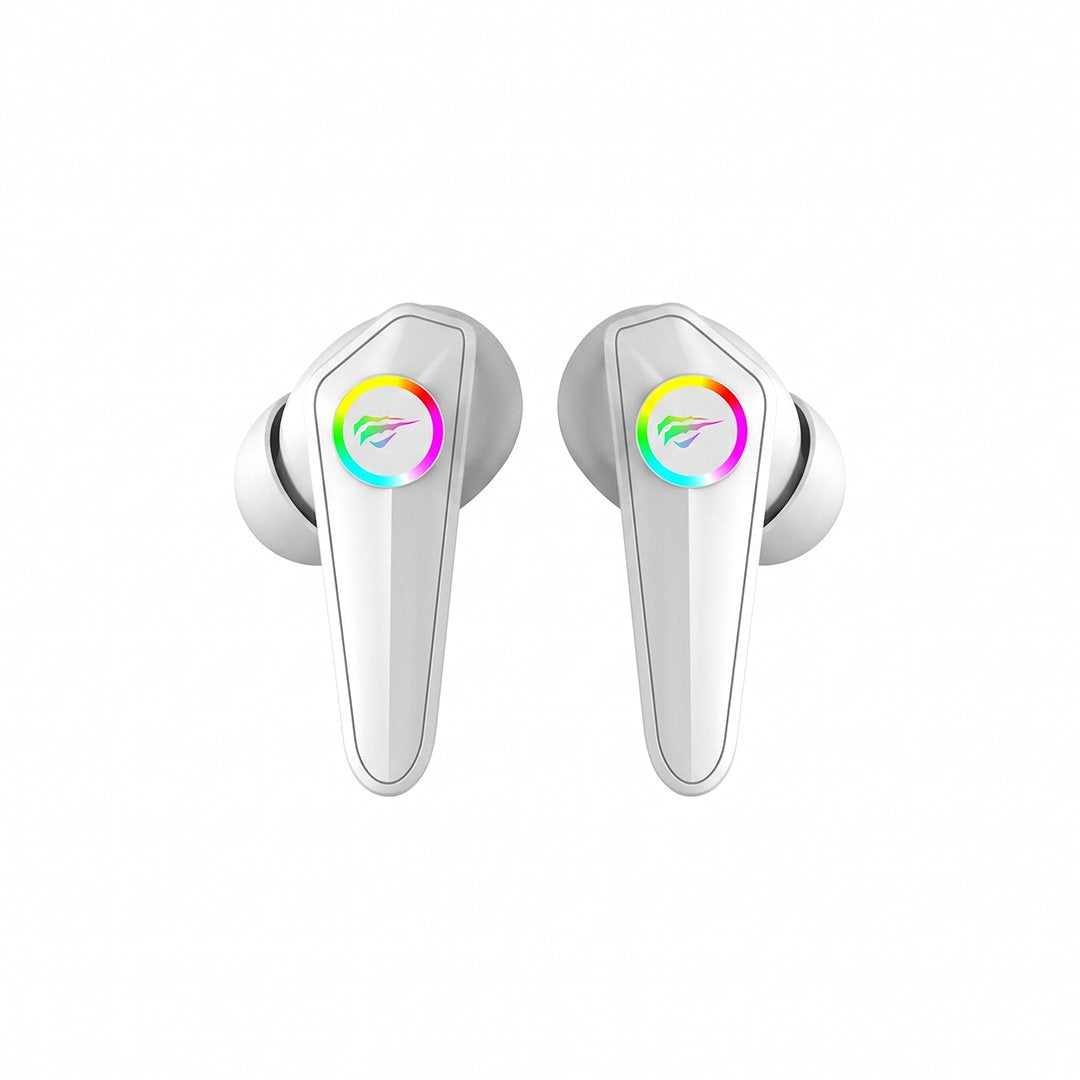 Auricular Havit inalámbrico Bluetooth 5.0 con control táctil y RGB, blanco