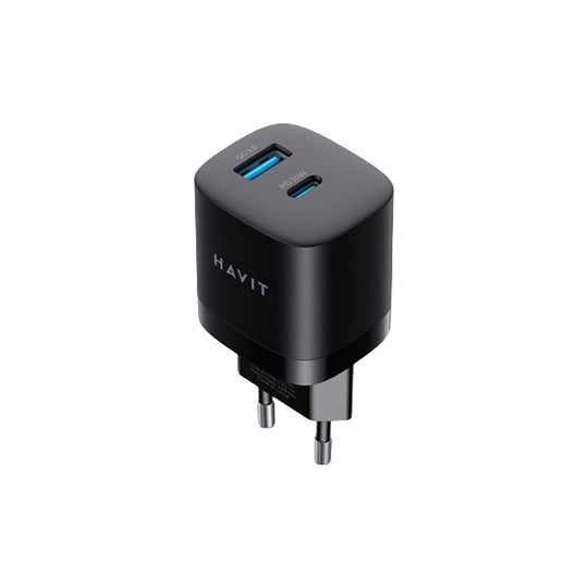 Cargador Havit para Celular USB + USB-C PD 30W Carga Rápida