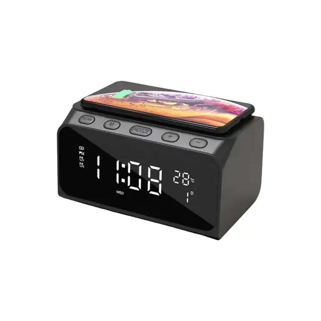 Cargador Inalámbrico 6 en 1 Havit W3041 con Reloj Alarma y Altavoz