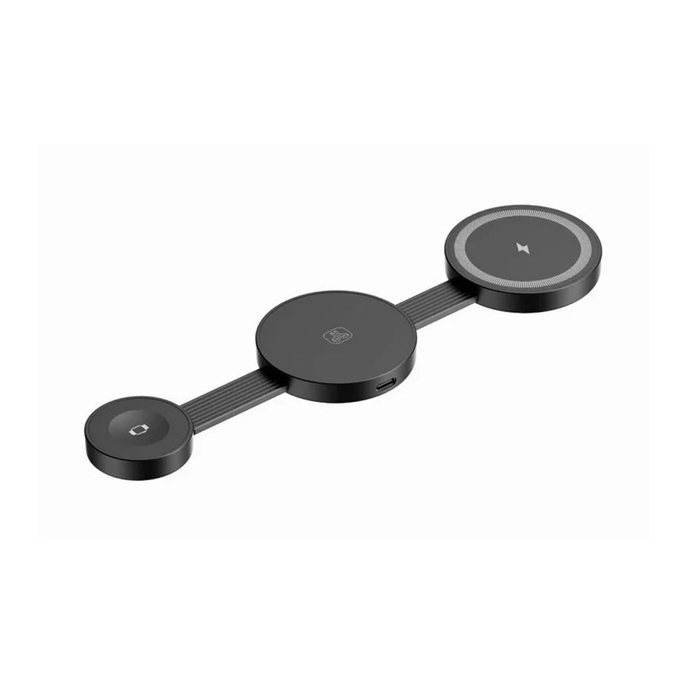 Cargador Inalámbrico 3 en 1 Havit W3105 Negro Plegable | Carga Rápida 15W