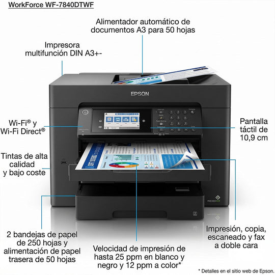Impresora Multifunción Epson WorkForce WF-7840DTWF A3 WiFi