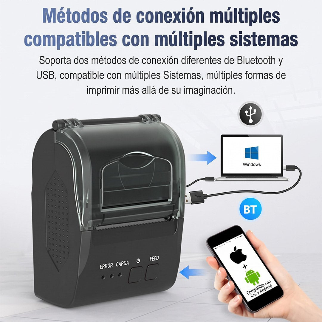 Impresora Térmica Portátil ZJ-5810 58 mm Bluetooth USB-C