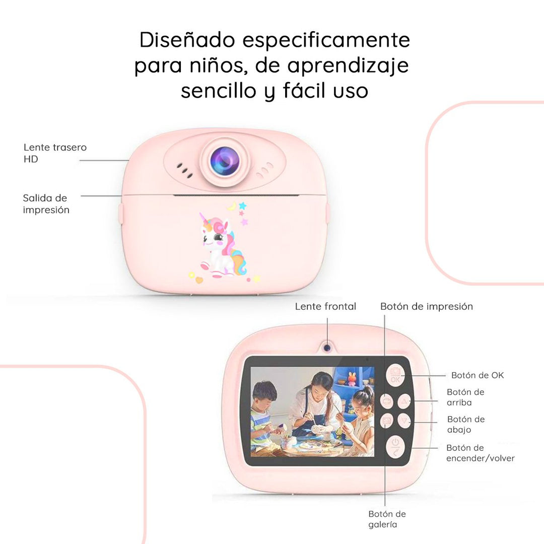 Cámara Infantil con Impresora Instantánea AM300 Full HD