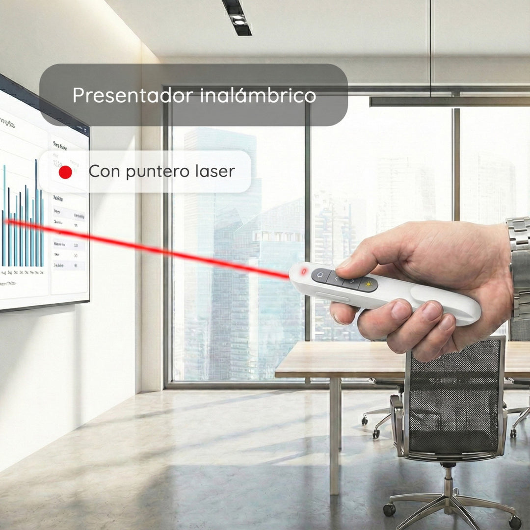 Presentador Inalámbrico N76 Recargable con Puntero Láser Rojo – 100 m