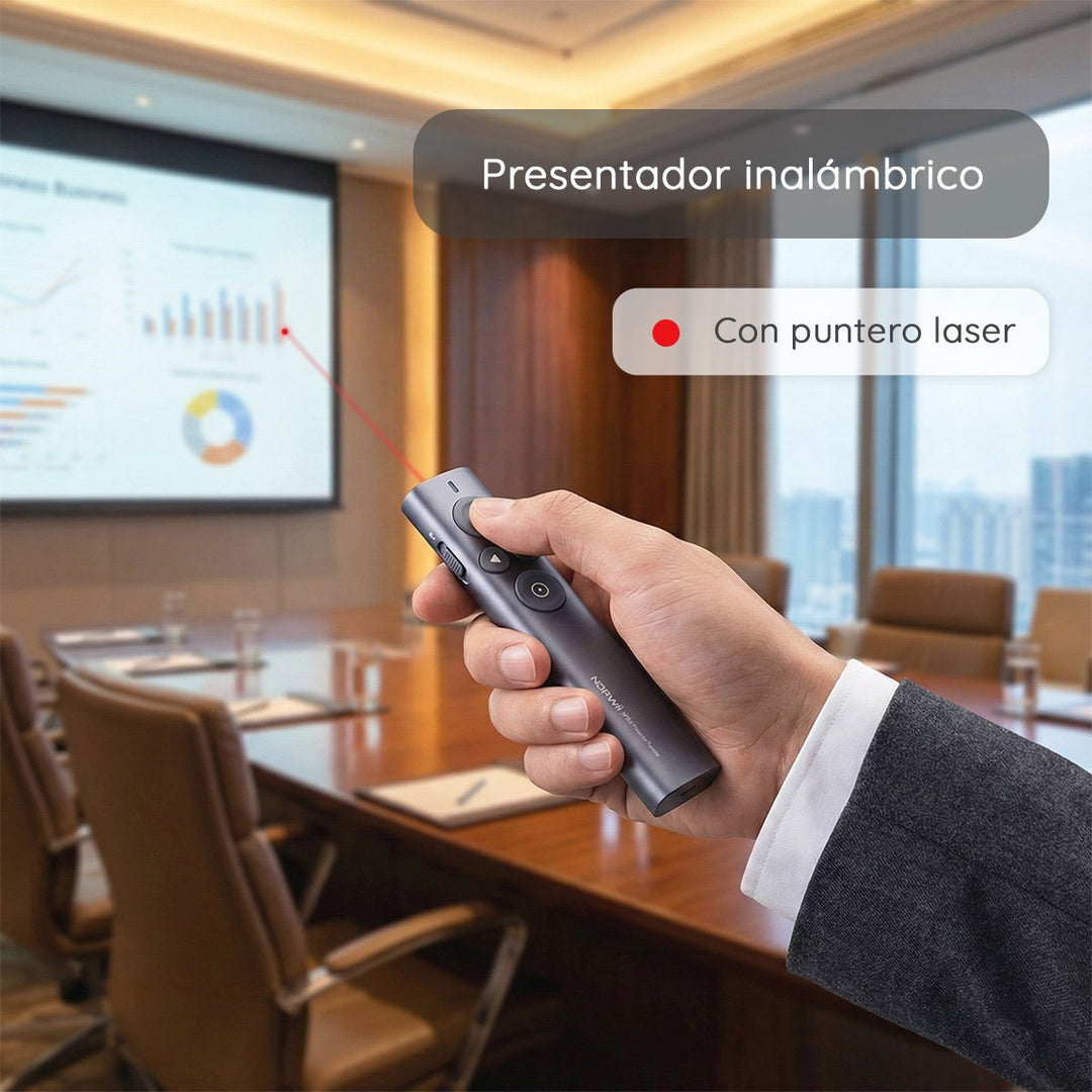 Presentador Inalámbrico N95s Pro con Air Mouse y Láser Digital