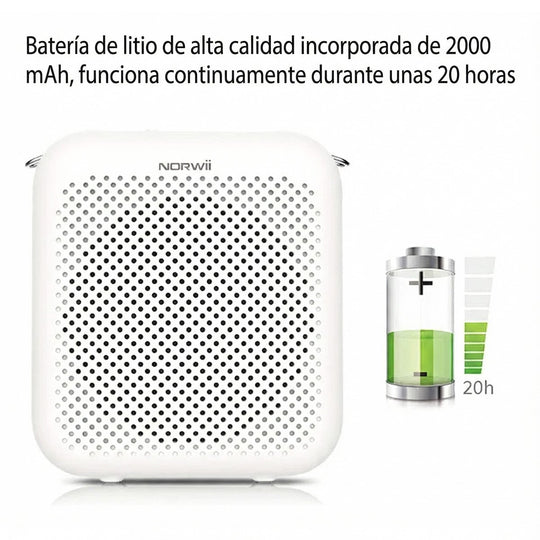 Amplificador de Voz S358 Portátil con Micrófono Cableado Recargable