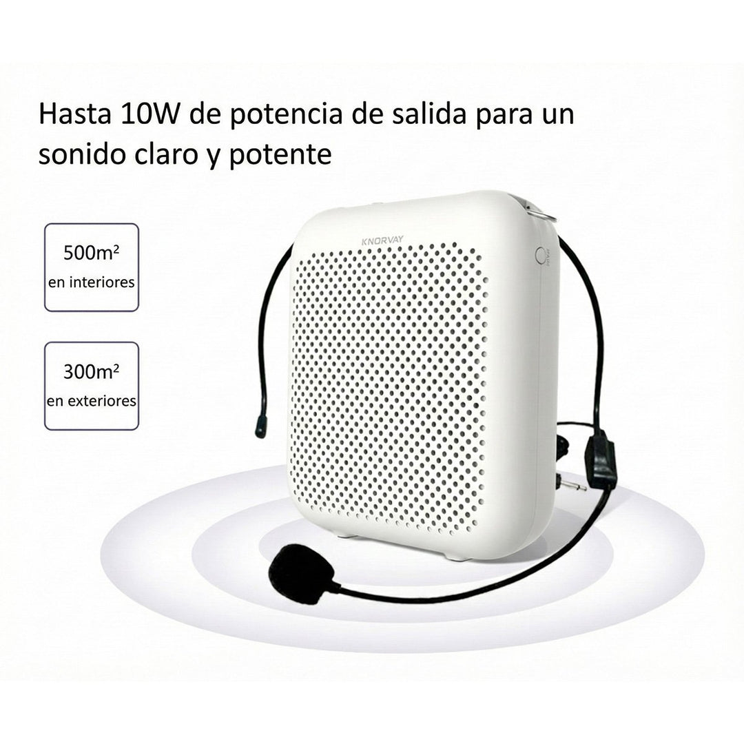 Amplificador de Voz S358 Portátil con Micrófono Cableado Recargable