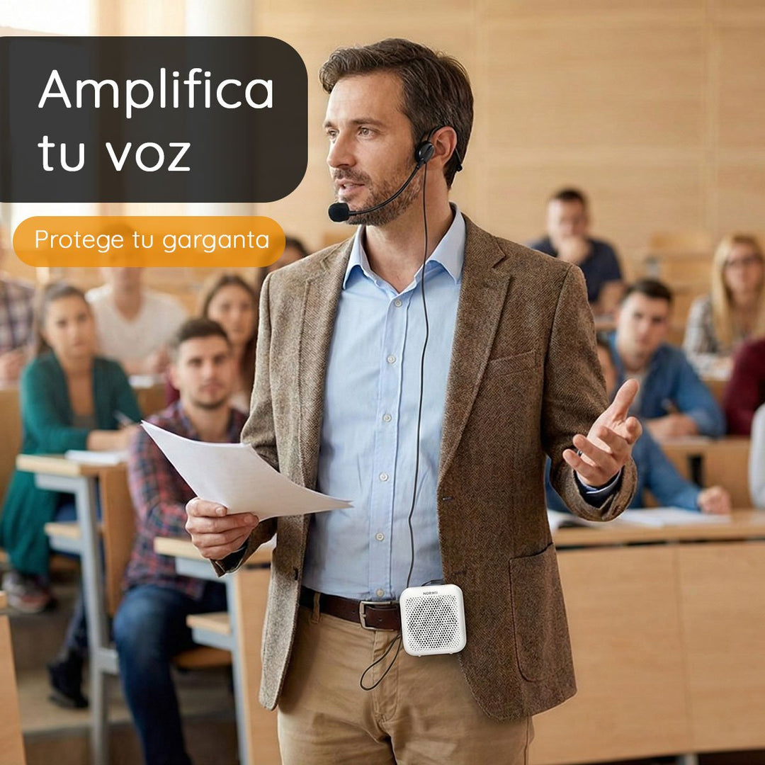 Amplificador de Voz S358 Portátil con Micrófono Cableado Recargable